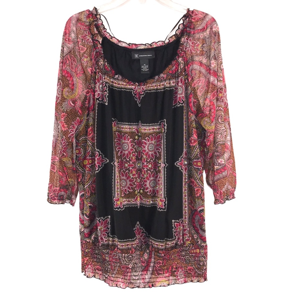 Gypsy Boho Peasant Top, Size M